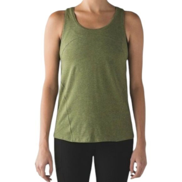 Lululemon Tank Top Womens 2 Brave Olive Love Racerback Gym Training Athletic - Picture 2 of 11